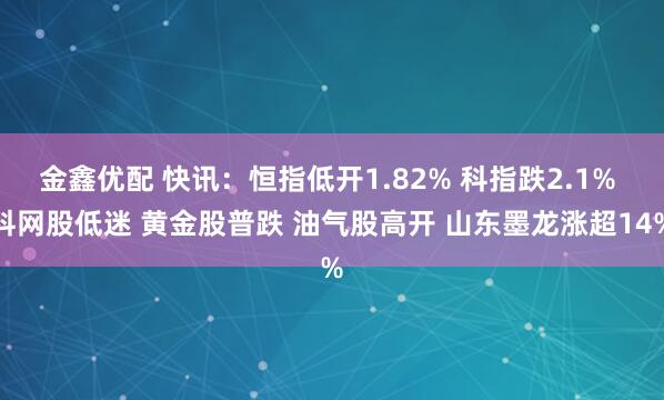 金鑫优配 快讯：恒指低开1.82% 科指跌2.1% 科网股低迷 黄金股普跌 油气股高开 山东墨龙涨超14%