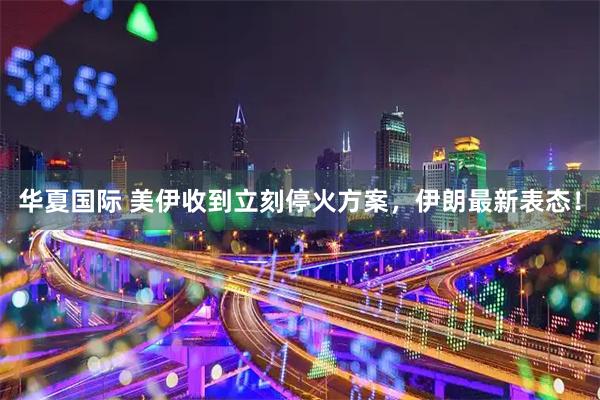 华夏国际 美伊收到立刻停火方案,伊朗最新表态!